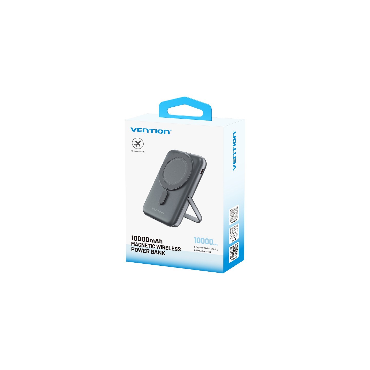 Vention Powerbank Wireless Magnetic 10000mAh 20W - FHNB0 - with Stand Black — Buy in Cyprus with Fast Delivery