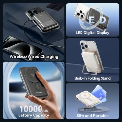 Buy Vention Powerbank Wireless Magnetic 10000mAh 20W - FHNB0 - with Stand Black in Cyprus, Nicosia, Limassol, Larnaka, Pafos