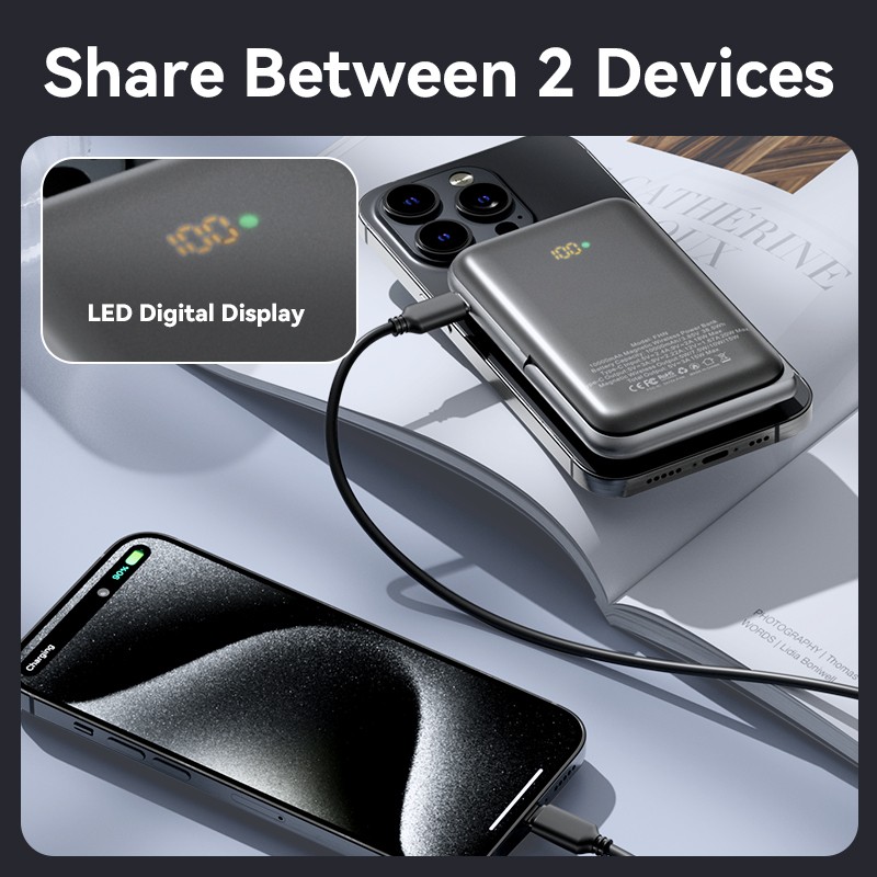 Buy Vention Powerbank Wireless Magnetic 10000mAh 20W - FHNB0 - with Stand Black in Cyprus, Nicosia, Limassol, Larnaka, Pafos