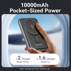 Buy Vention Powerbank Wireless Magnetic 10000mAh 20W - FHNB0 - with Stand Black in Cyprus, Nicosia, Limassol, Larnaka, Pafos
