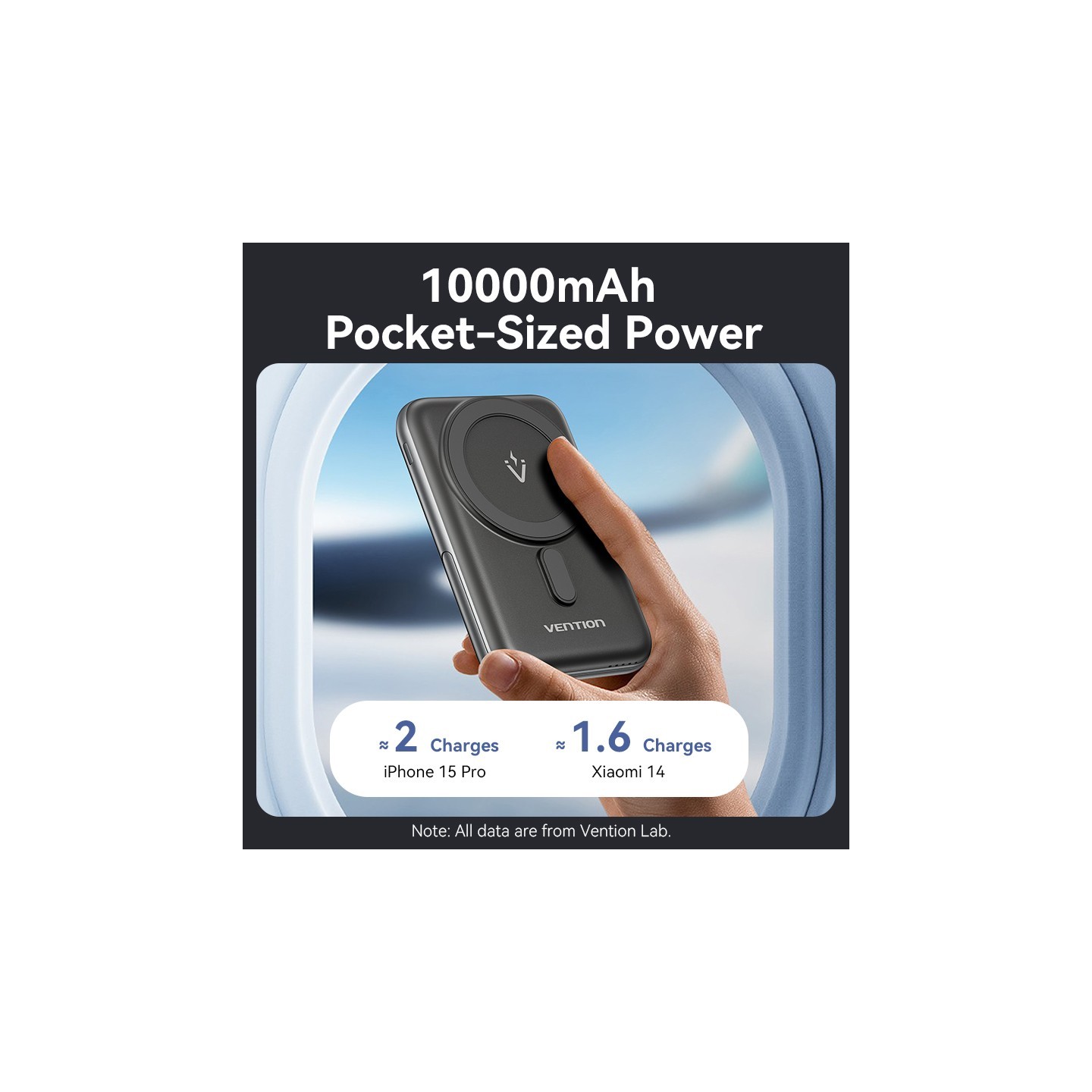 Vention Powerbank Wireless Magnetic 10000mAh 20W - FHNB0 - with Stand Black — Buy in Cyprus with Fast Delivery