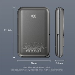 Buy Vention Powerbank Wireless Magnetic 10000mAh 20W - FHNB0 - with Stand Black in Cyprus, Nicosia, Limassol, Larnaka, Pafos