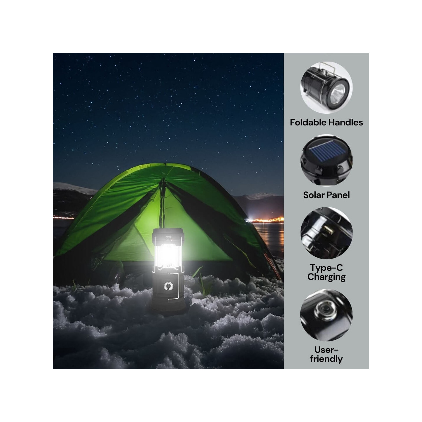 Uniross Lantern - ULSA05 - Solar & USB Rechargeable 360 degrees Lantern with Powerbank — Buy in Cyprus with Fast Delivery