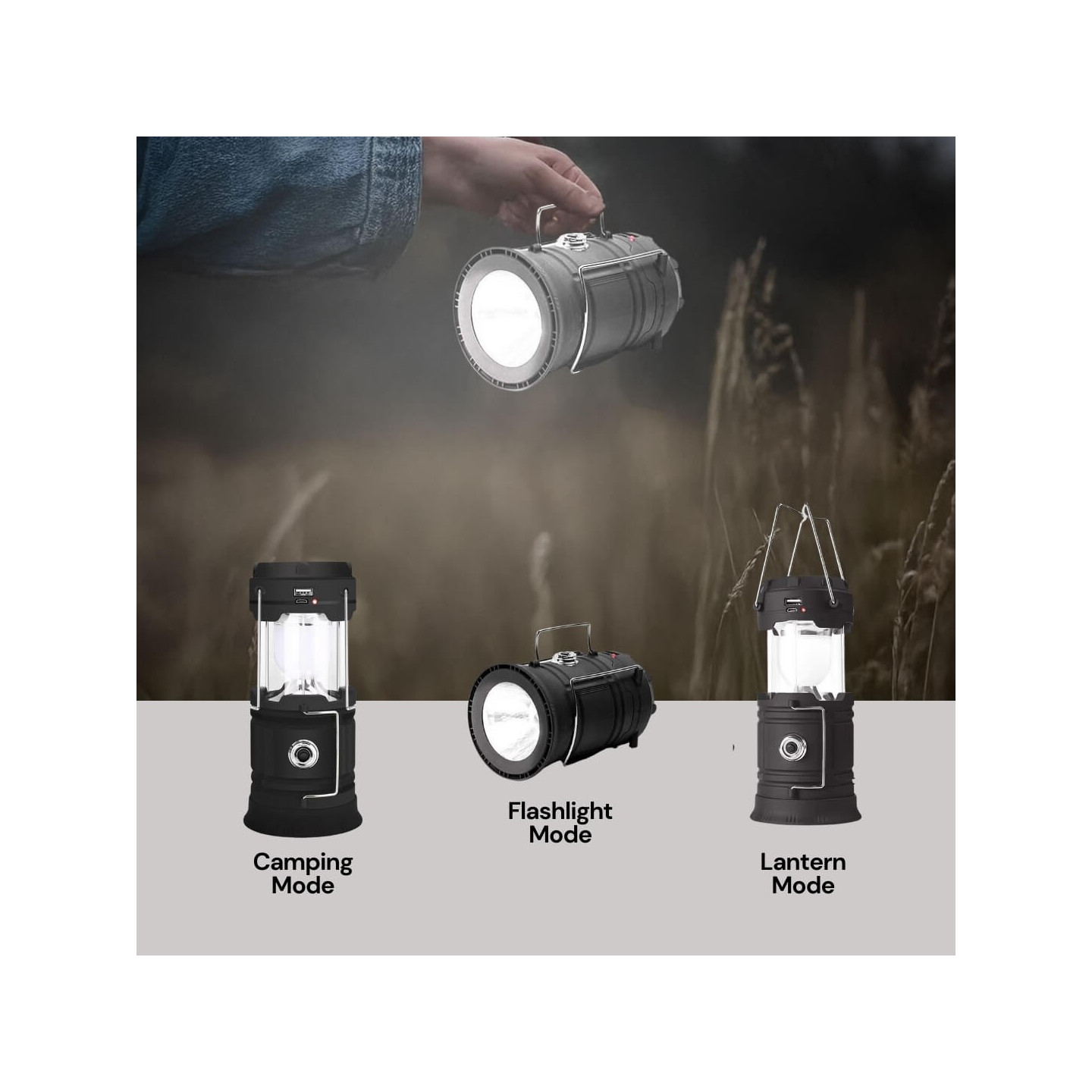 Uniross Lantern - ULSA05 - Solar & USB Rechargeable 360 degrees Lantern with Powerbank — Buy in Cyprus with Fast Delivery