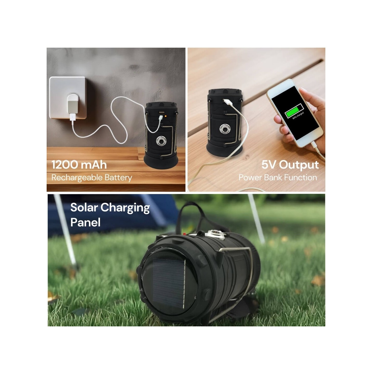 Uniross Lantern - ULSA05 - Solar & USB Rechargeable 360 degrees Lantern with Powerbank — Buy in Cyprus with Fast Delivery