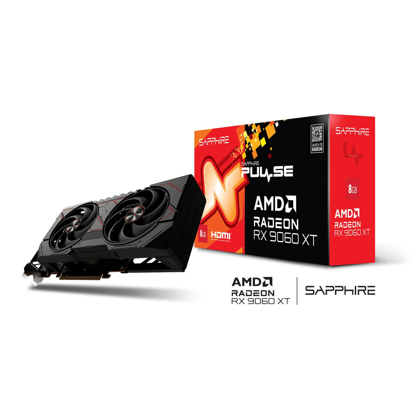 SAPPHIRE PULSE Radeon RX 9060 XT 8GB Gaming OC (UEFI) - Black, GDDR6 8GB, 3290 MHz Boost — Buy in Cyprus with Fast Delivery