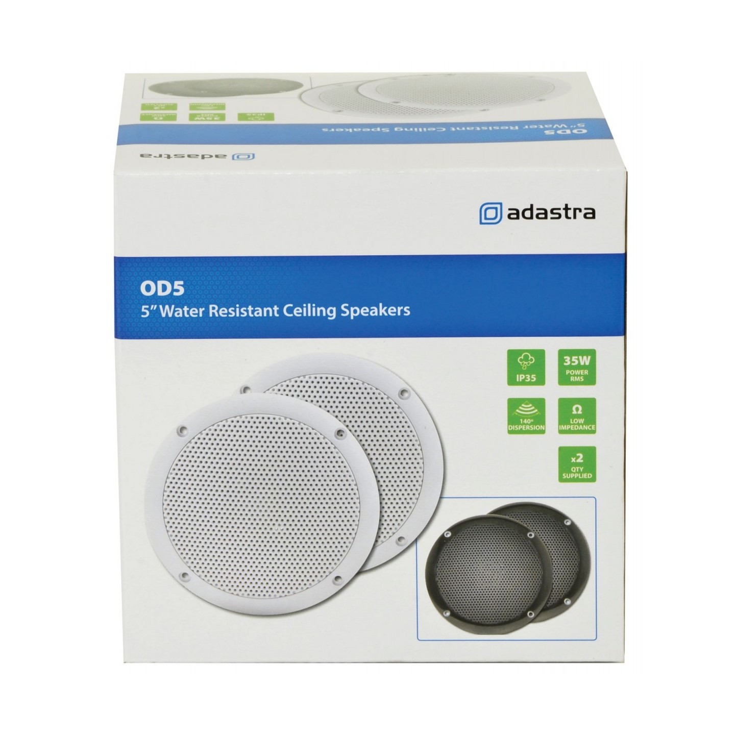 Adastra Ceiling Speakers - OD5 - 5'' Water Resistant Ceiling Speakers (pair) 125.032UK — Buy in Cyprus with Fast Delivery