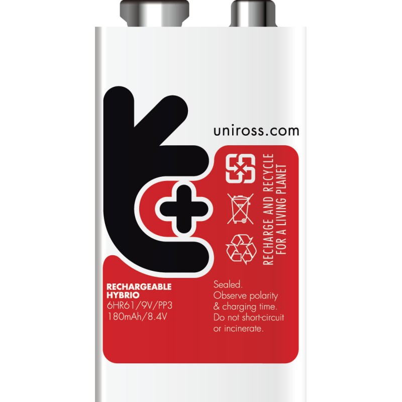 Uniross PP3 9V - 200 Hybrio Rechargable Battery — Buy in Cyprus with Fast Delivery
