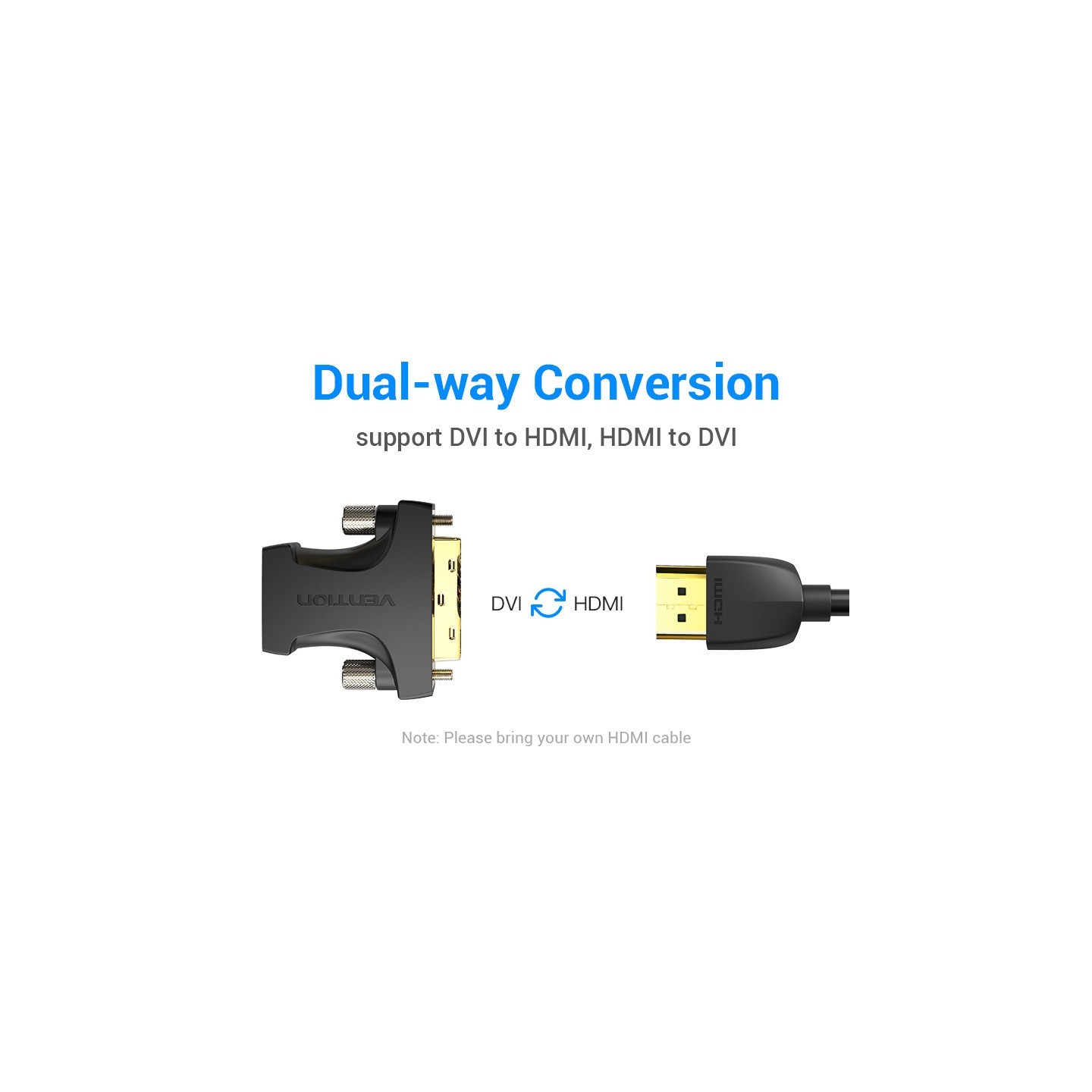Vention HDMI Adaptor - AILB0 - HDMI Adaptor Female to DVI Male 24+1 — Buy in Cyprus with Fast Delivery