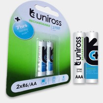 Uniross AA 2700 NiMH Rechargable Batteries - 2 Pcs — Buy in Cyprus with Fast Delivery