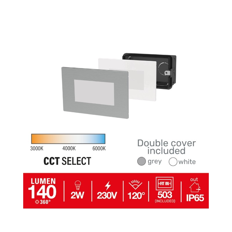 Buy GBC DOGI LED URANO - 1021 - CCT White Grey Outdoor Steplight for Recessed Bo... in Cyprus, Nicosia, Limassol, Larnaka, Pafos