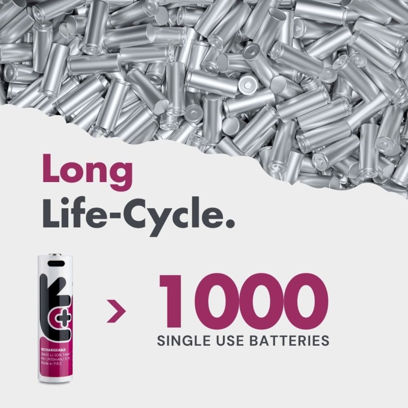 Buy Uniross USB-C Rechargeable 18650 Lithium Battery 2000mAh - (1pc) in Cyprus, Nicosia, Limassol, Larnaka, Pafos