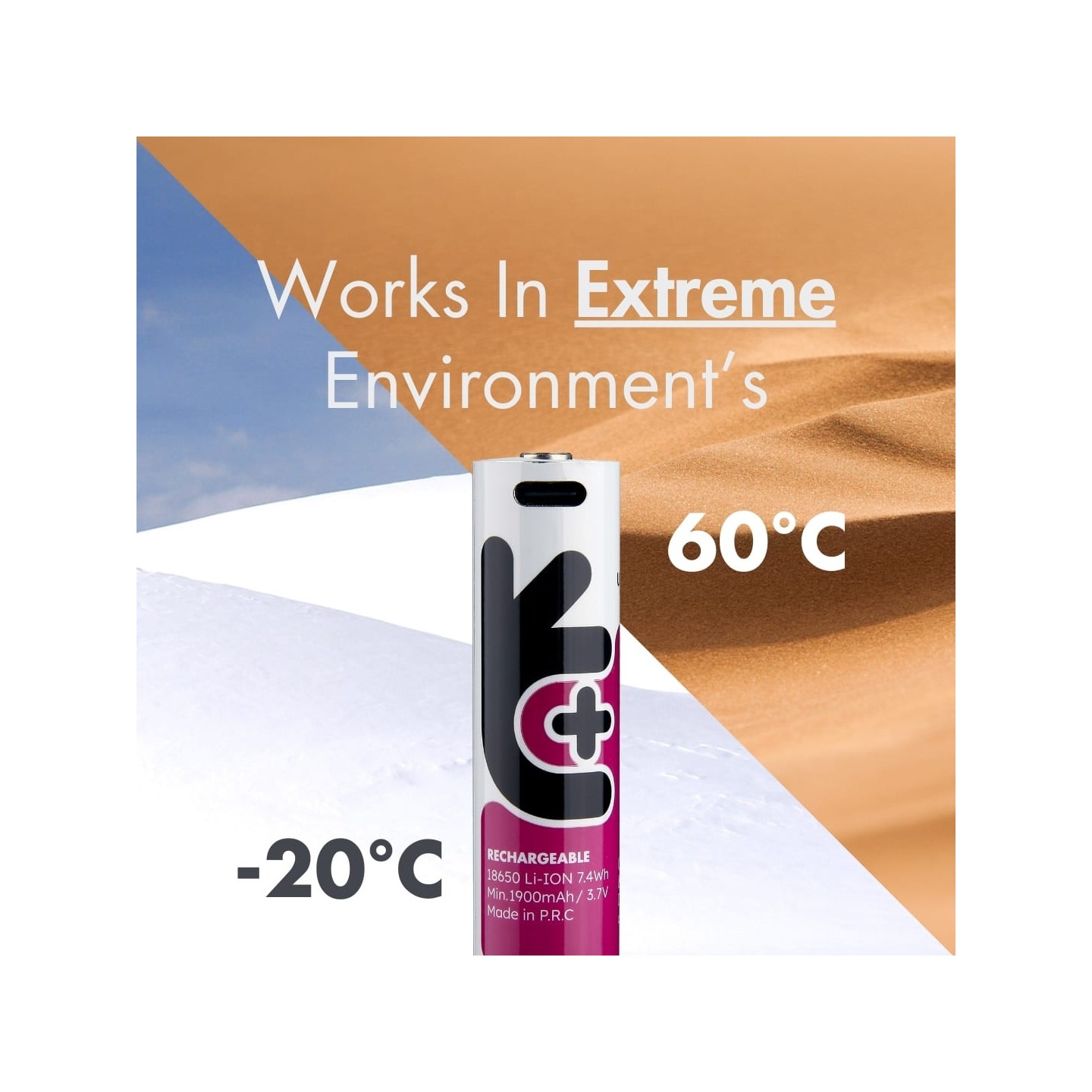 Uniross USB-C Rechargeable 18650 Lithium Battery 2000mAh - (1pc) — Buy in Cyprus with Fast Delivery