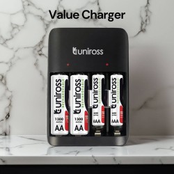 Buy Uniross USB Charger - UCU010C - for AA AAA + 2xAA & 2xAAA Batteries in Cyprus, Nicosia, Limassol, Larnaka, Pafos