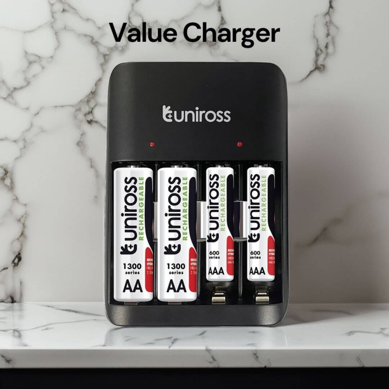 Buy Uniross USB Charger - UCU010C - for AA AAA + 2xAA & 2xAAA Batteries in Cyprus, Nicosia, Limassol, Larnaka, Pafos