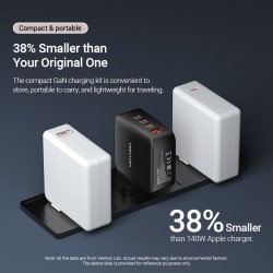 Buy Vention Charger Wall GaN 140W 3xC 1xA+240W Cable Black - FEIB0-UK - Wall GaN... in Cyprus, Nicosia, Limassol, Larnaka, Pafos