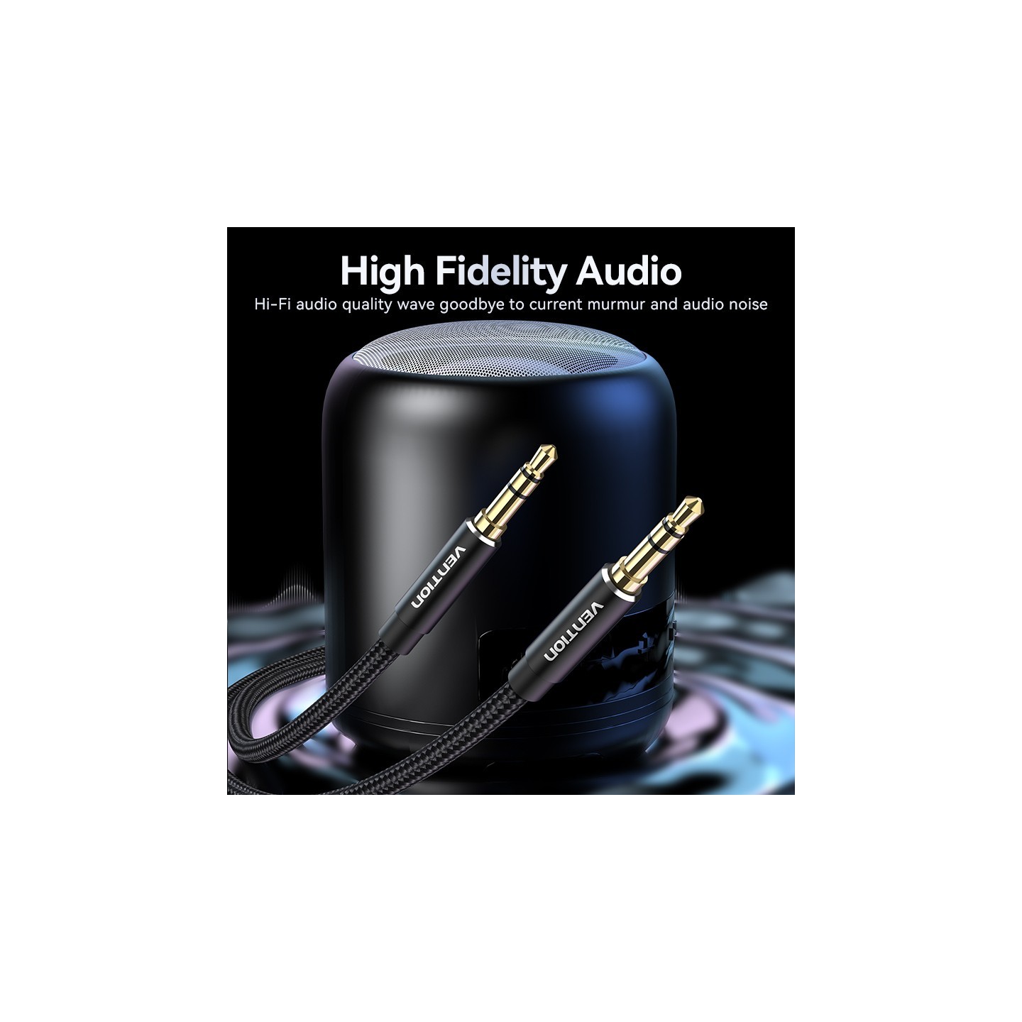 Vention AUDIO 3.5mm M-M Cable Braided Metal 5.0m - BAWBJ - Vention AUDIO 3.5mm M-M Cable Braided Metal 5.0m