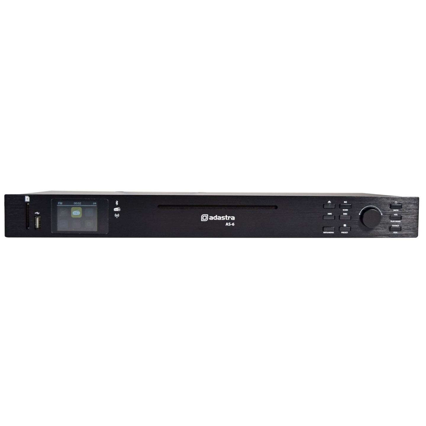 Adastra Rackmount Audio Source with CD USB BT FM - AS-6 - Rackmount Audio Source with CD USB BT FM