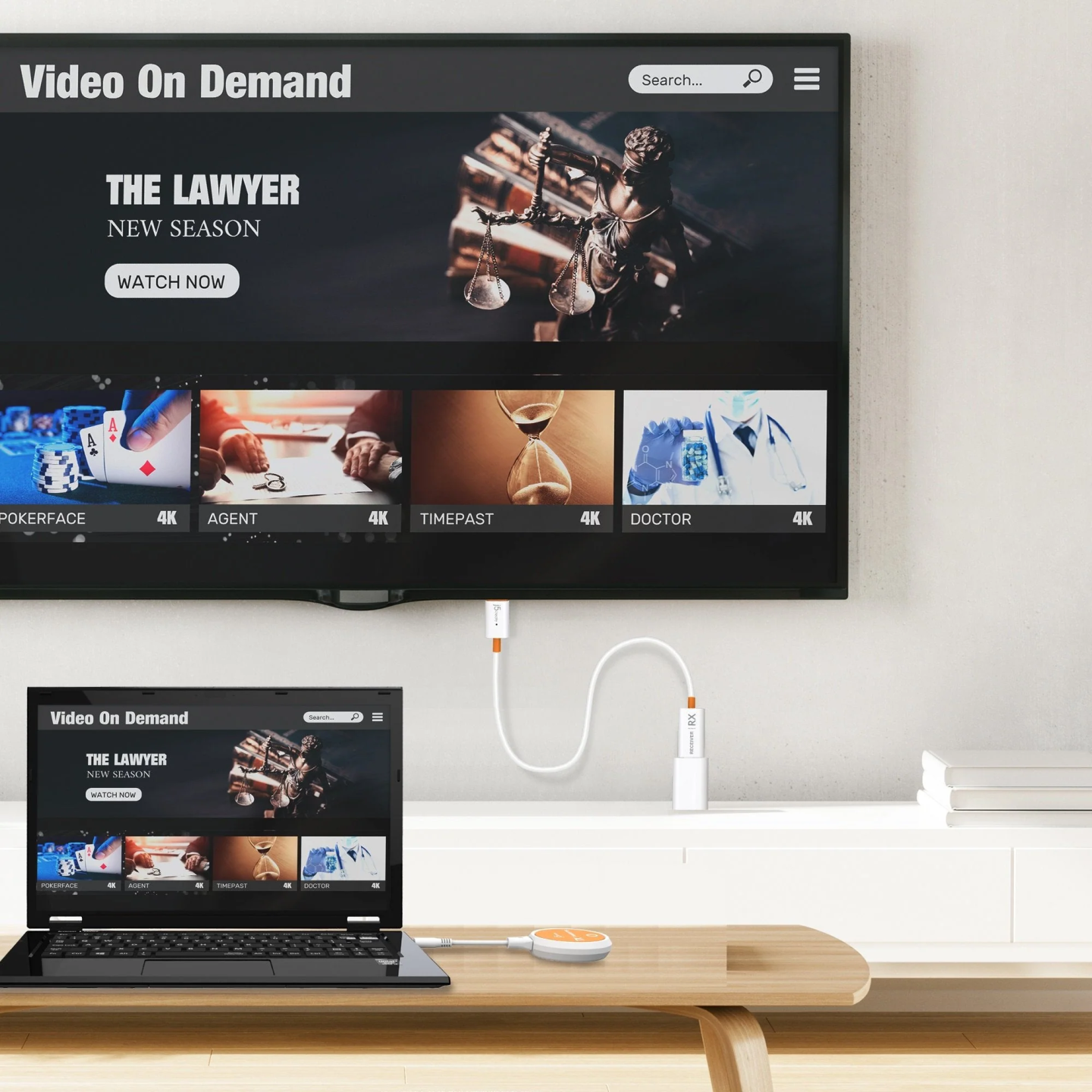 j5create Screencast Wireless Display Extender USB-C to HDMI Transmitter Receiver - JVAW62 - 1080p