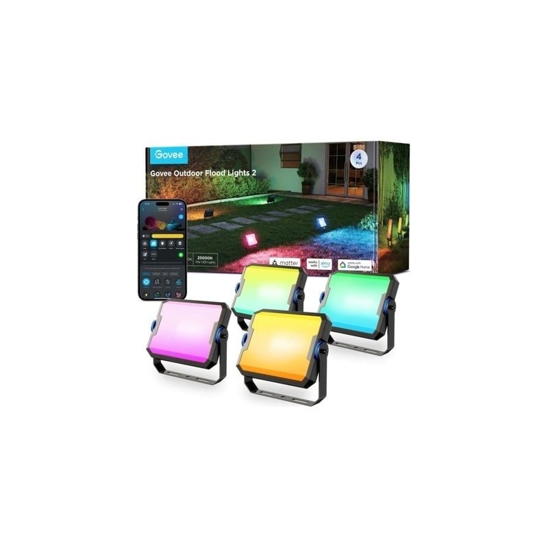 Buy Govee Outdoor Flood Lights Smart LED RGBICWW - H8057 - 4pack in Cyprus, Nicosia, Limassol, Larnaka, Pafos