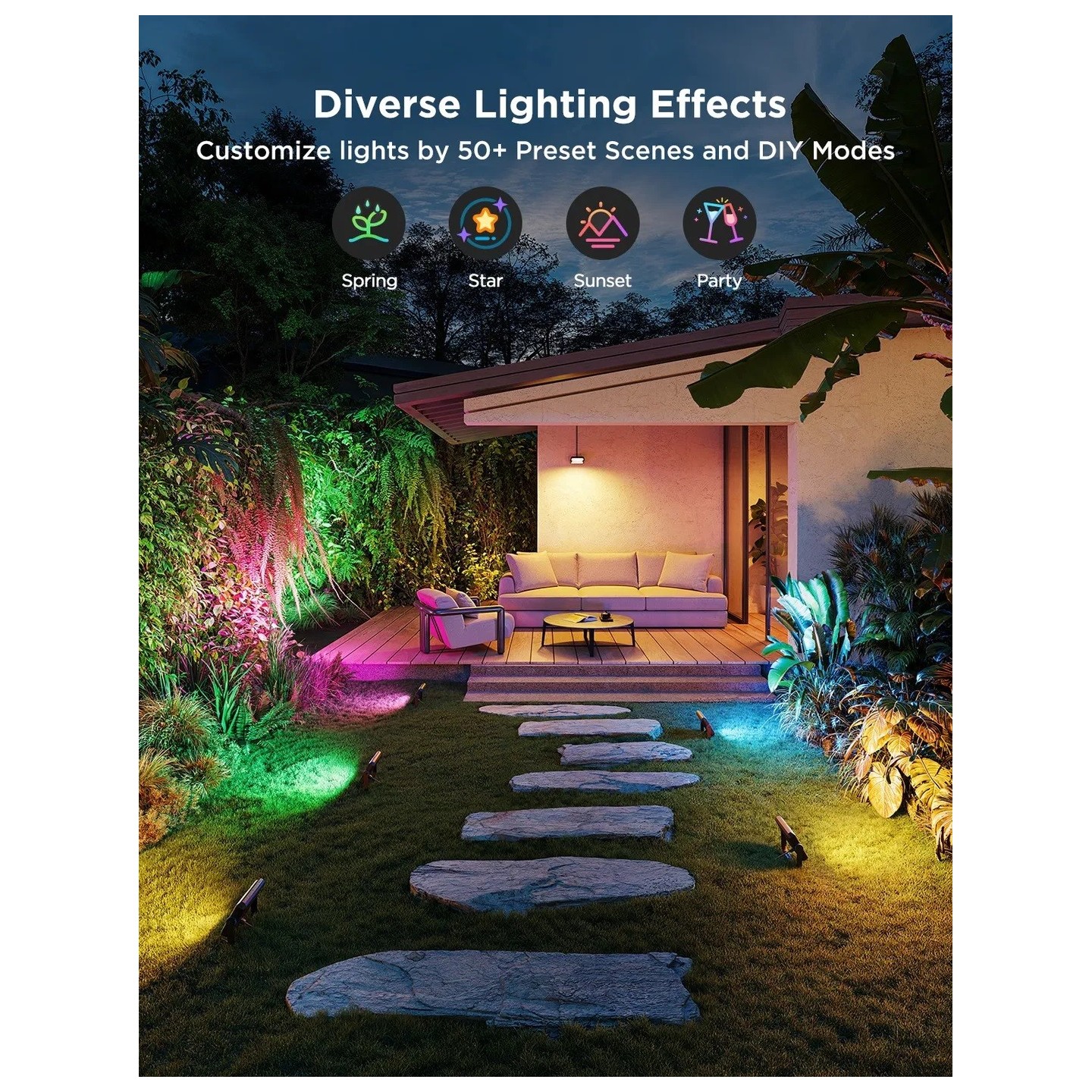 Govee Outdoor Flood Lights Smart LED RGBICWW - H8057 - 4pack — Buy in Cyprus with Fast Delivery