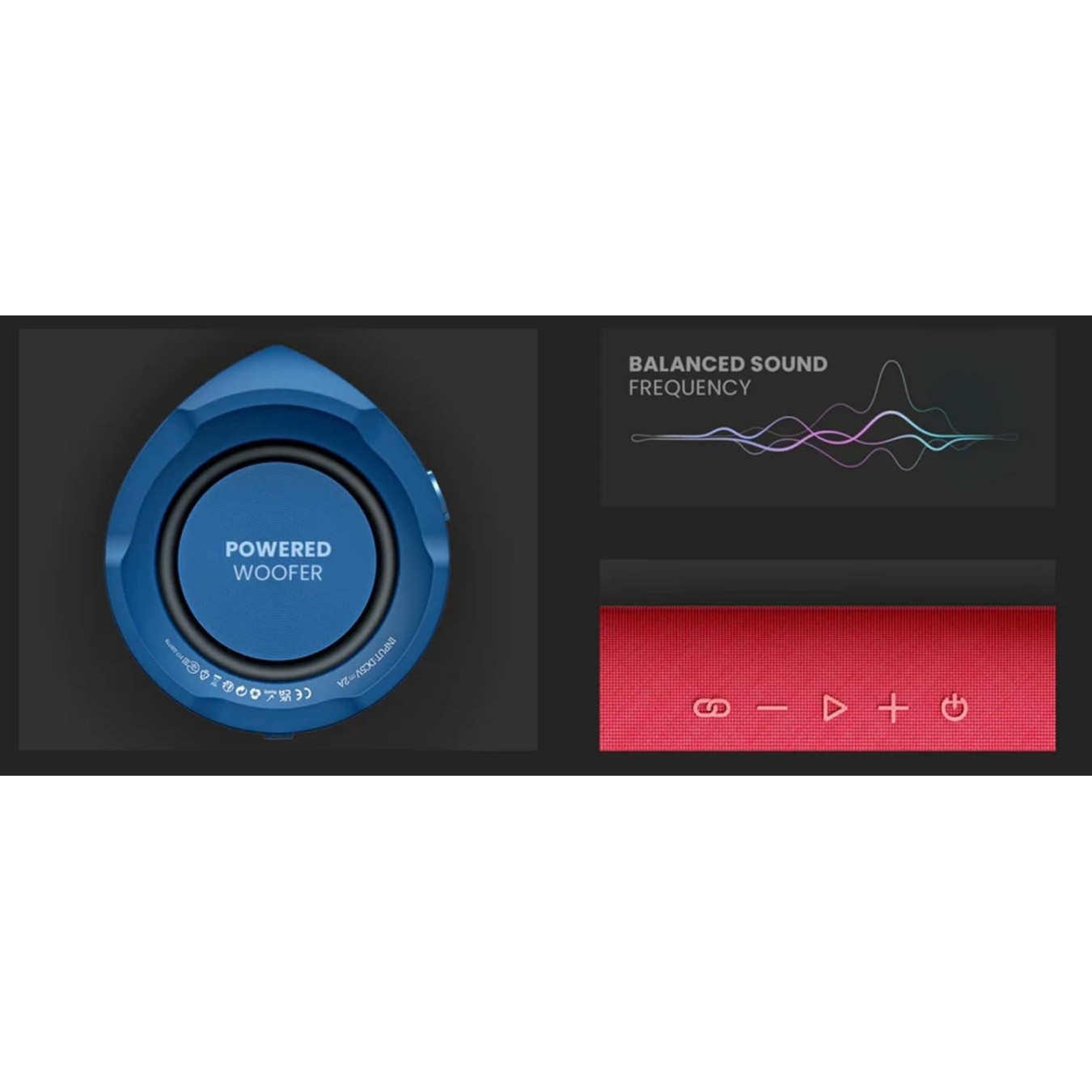 HiFuture Portable BT Speaker RIPPLE - IPX7 - 30W - Red — Buy in Cyprus with Fast Delivery