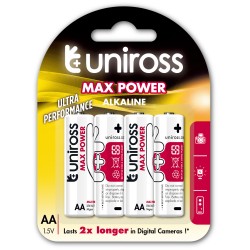Buy Uniross AA Max Power Alkaline Batteries - 4 Pcs in Cyprus, Nicosia, Limassol, Larnaka, Pafos