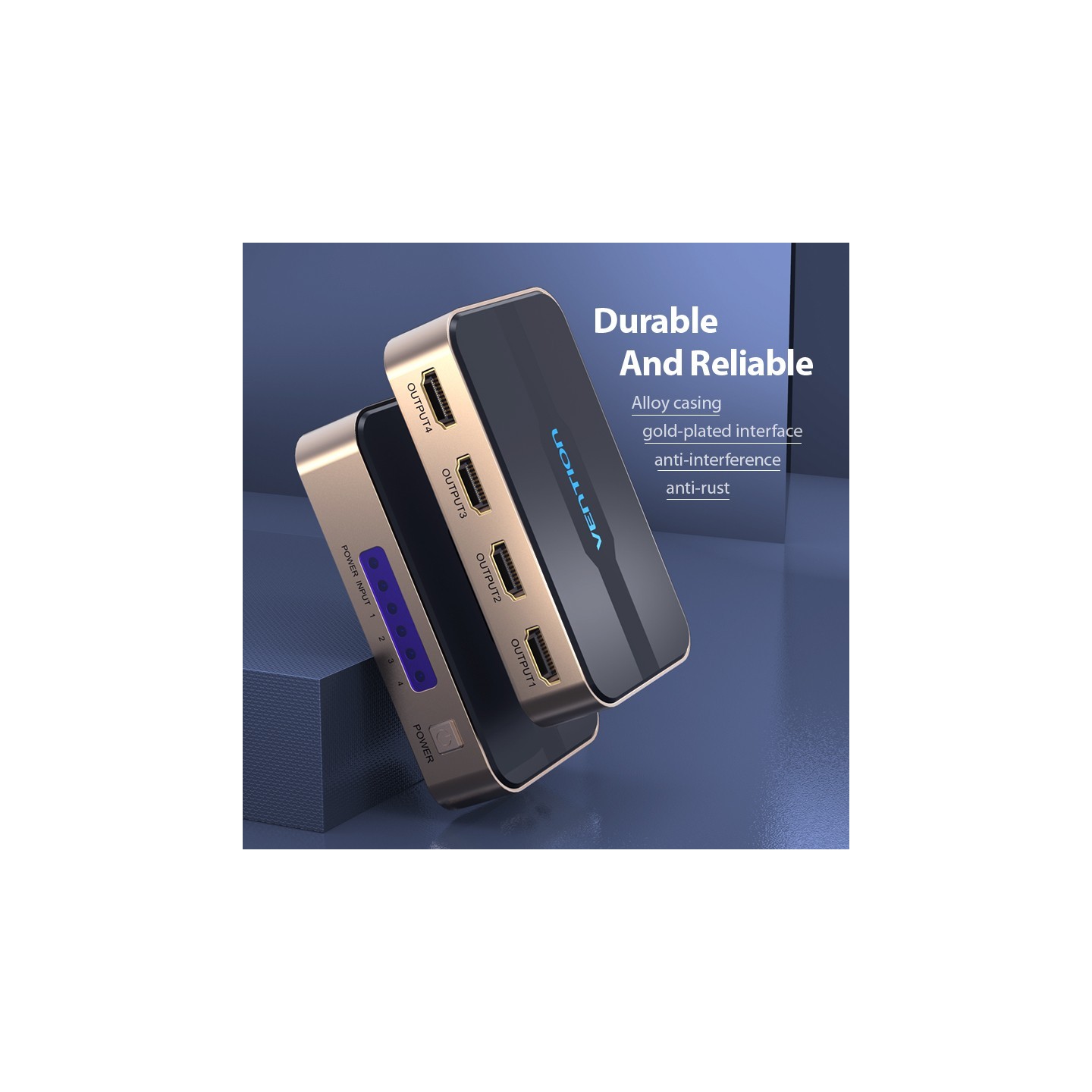 Vention HDMI Splitter - ACCG0-UK - 4-Port 4K 1.4 with UK PSU — Buy in Cyprus with Fast Delivery