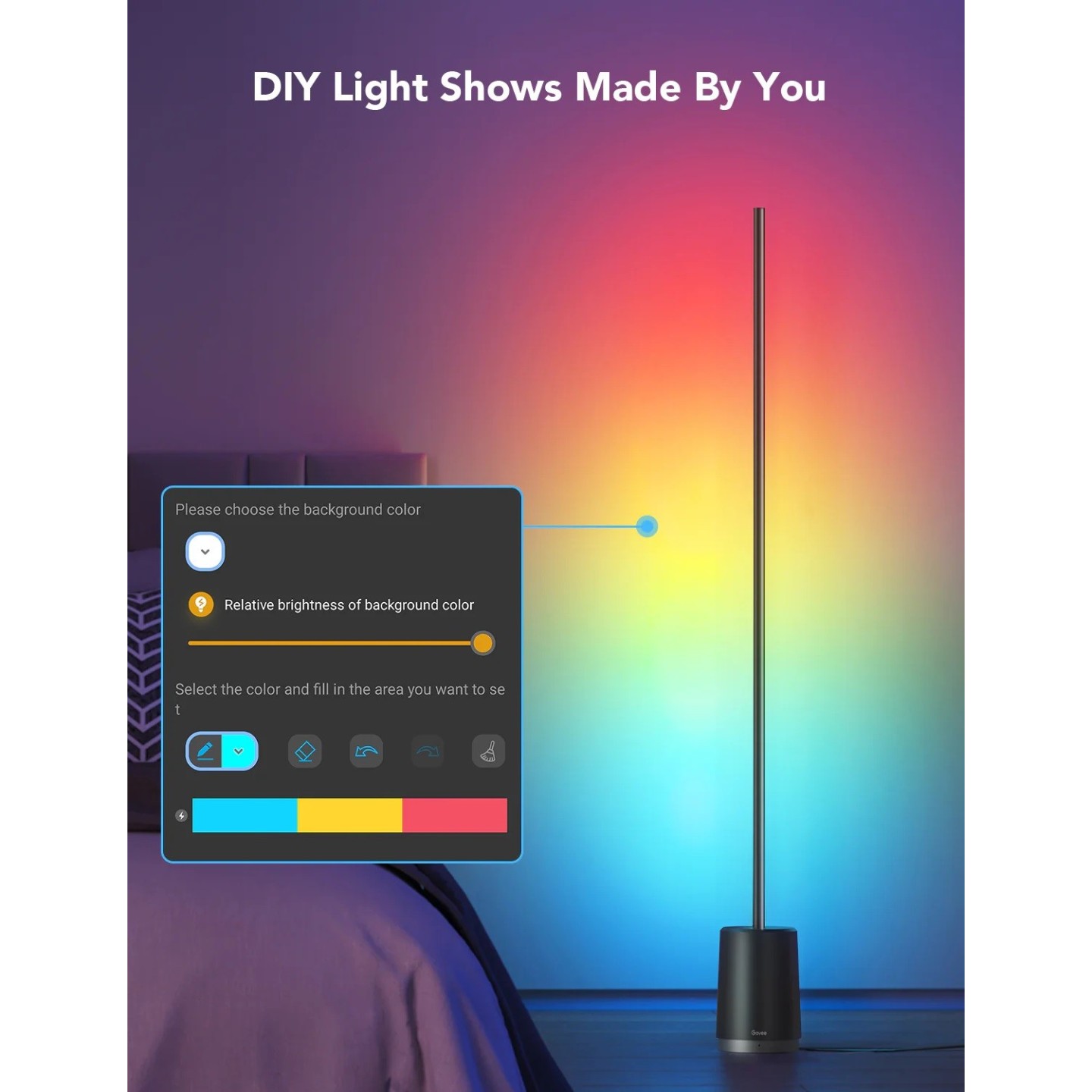 Govee RGBICWW Lyra Corner Floor Lamp - H6072 - RGBICWW — Buy in Cyprus with Fast Delivery