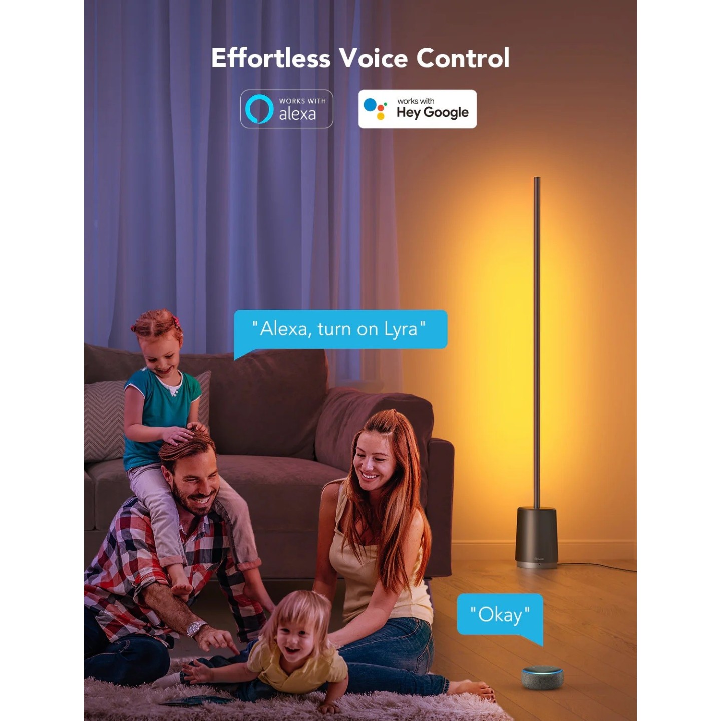 Govee RGBICWW Lyra Corner Floor Lamp - H6072 - RGBICWW — Buy in Cyprus with Fast Delivery