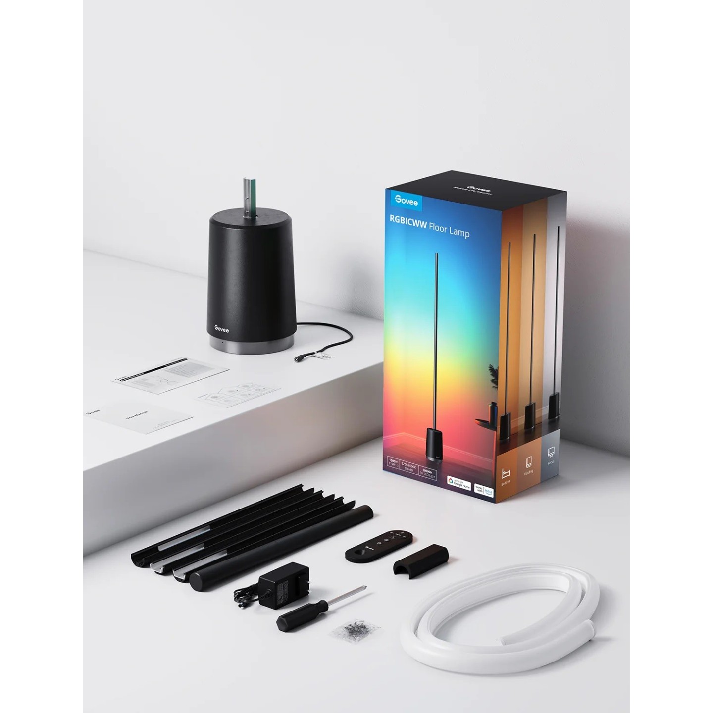 Govee RGBICWW Lyra Corner Floor Lamp - H6072 - RGBICWW — Buy in Cyprus with Fast Delivery