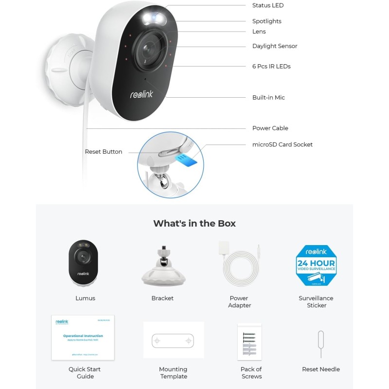 Buy Reolink WIFI Outdoor Camera - 4MP LUMUS in Cyprus, Nicosia, Limassol, Larnaka, Pafos