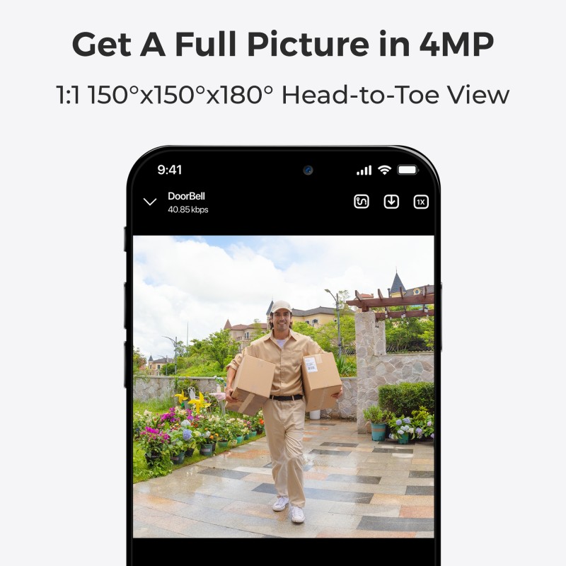 Buy Reolink BP Battery Video Doorbell 4MP - D340B - Black with Chime and 64GB Mi... in Cyprus, Nicosia, Limassol, Larnaka, Pafos