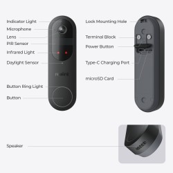 Buy Reolink BP Battery Video Doorbell 4MP - D340B - Black with Chime and 64GB Mi... in Cyprus, Nicosia, Limassol, Larnaka, Pafos