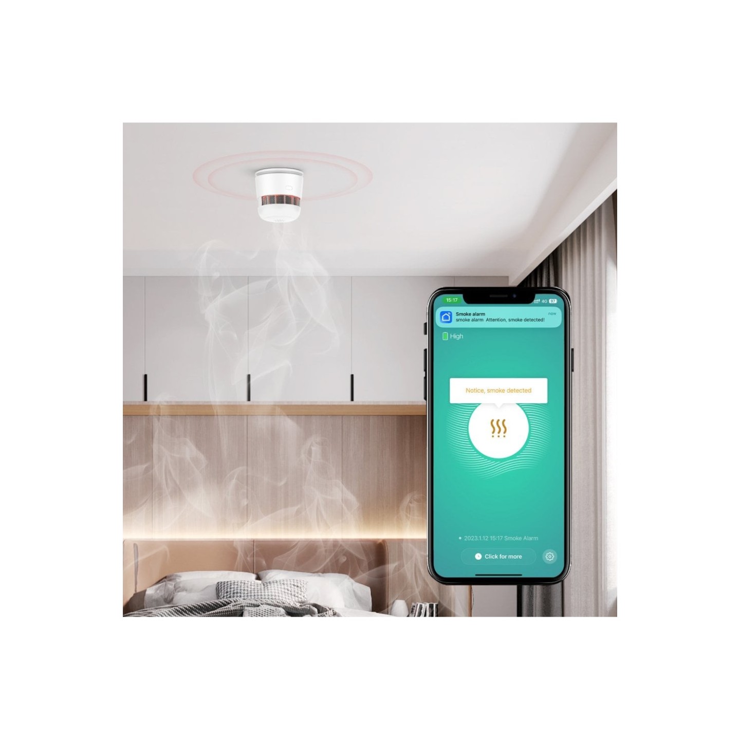 WOOX Zigbee Smart Smoke Alarm - R7305 - Zigbee Smart Smoke Alarm — Buy in Cyprus with Fast Delivery