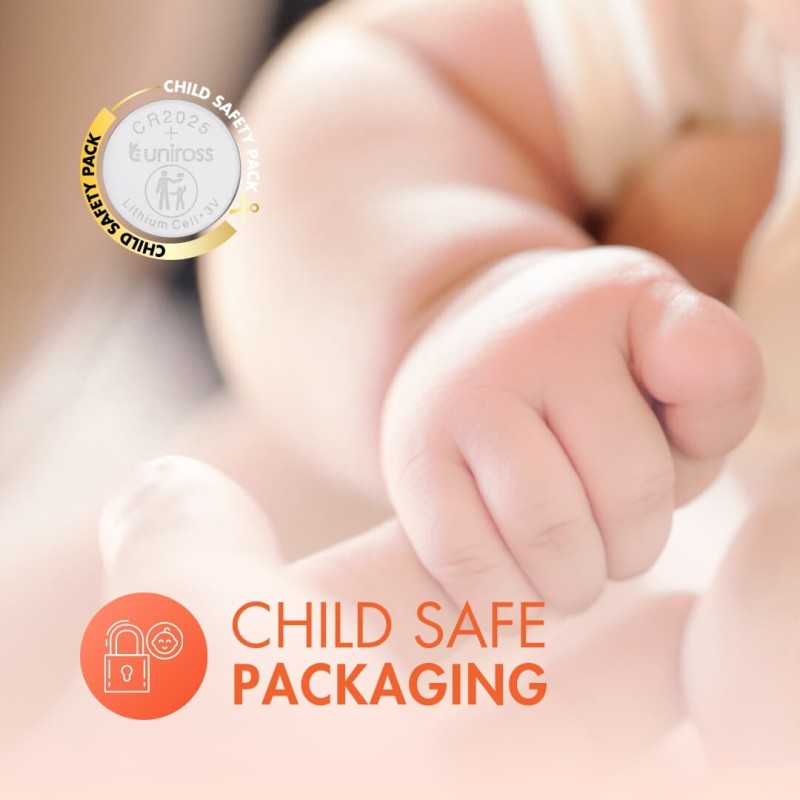 Buy Uniross Lithium-Button Cell - CR2025HP - High Power, 5pack in Cyprus, Nicosia, Limassol, Larnaka, Pafos