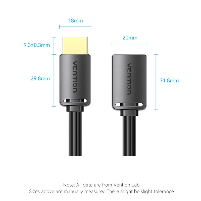 Buy Vention HDMI Cable - AHCBJ - 2.0 M-F Extension 5.0m in Cyprus, Nicosia, Limassol, Larnaka, Pafos