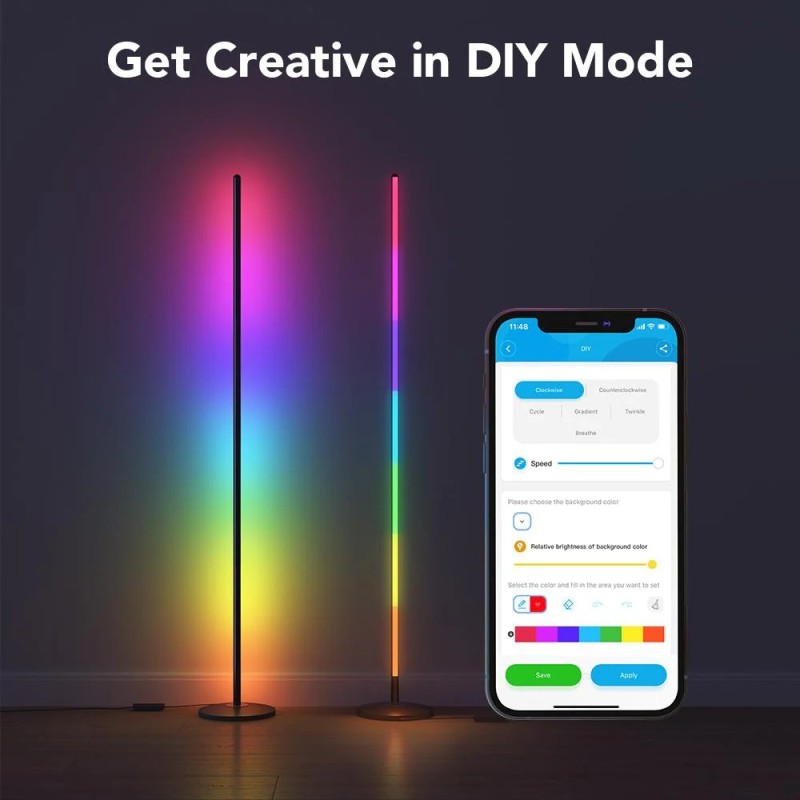 Buy Govee RGBICW Smart Corner Floor Lamp - H6076 in Cyprus, Nicosia, Limassol, Larnaka, Pafos