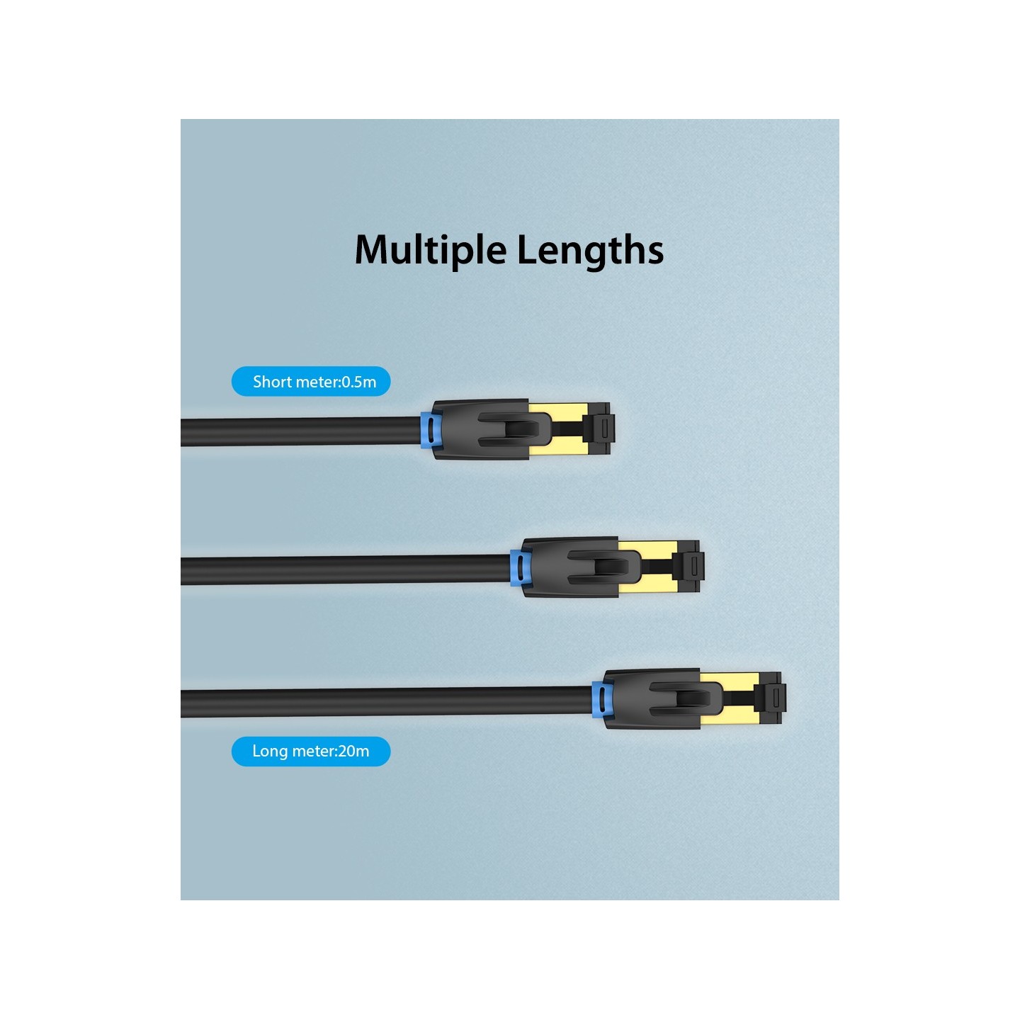 Vention Network Cable - IKABI - CAT8 SFTP 3.0m Black — Buy in Cyprus with Fast Delivery