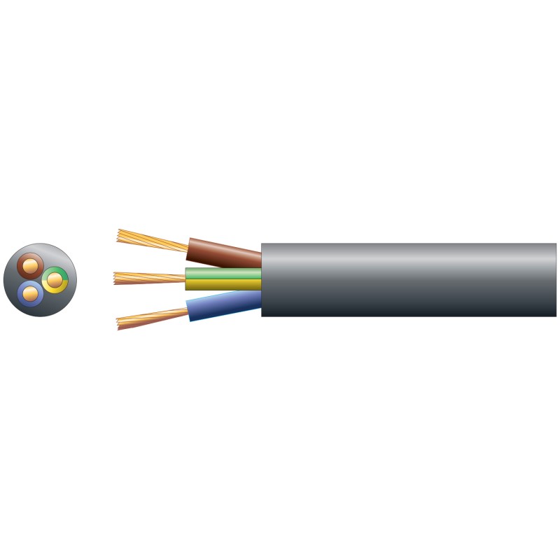 Buy Mercury Mains Power Cable - 804.350UK - 3-Core 15A 1.5mm 100m Black in Cyprus, Nicosia, Limassol, Larnaka, Pafos