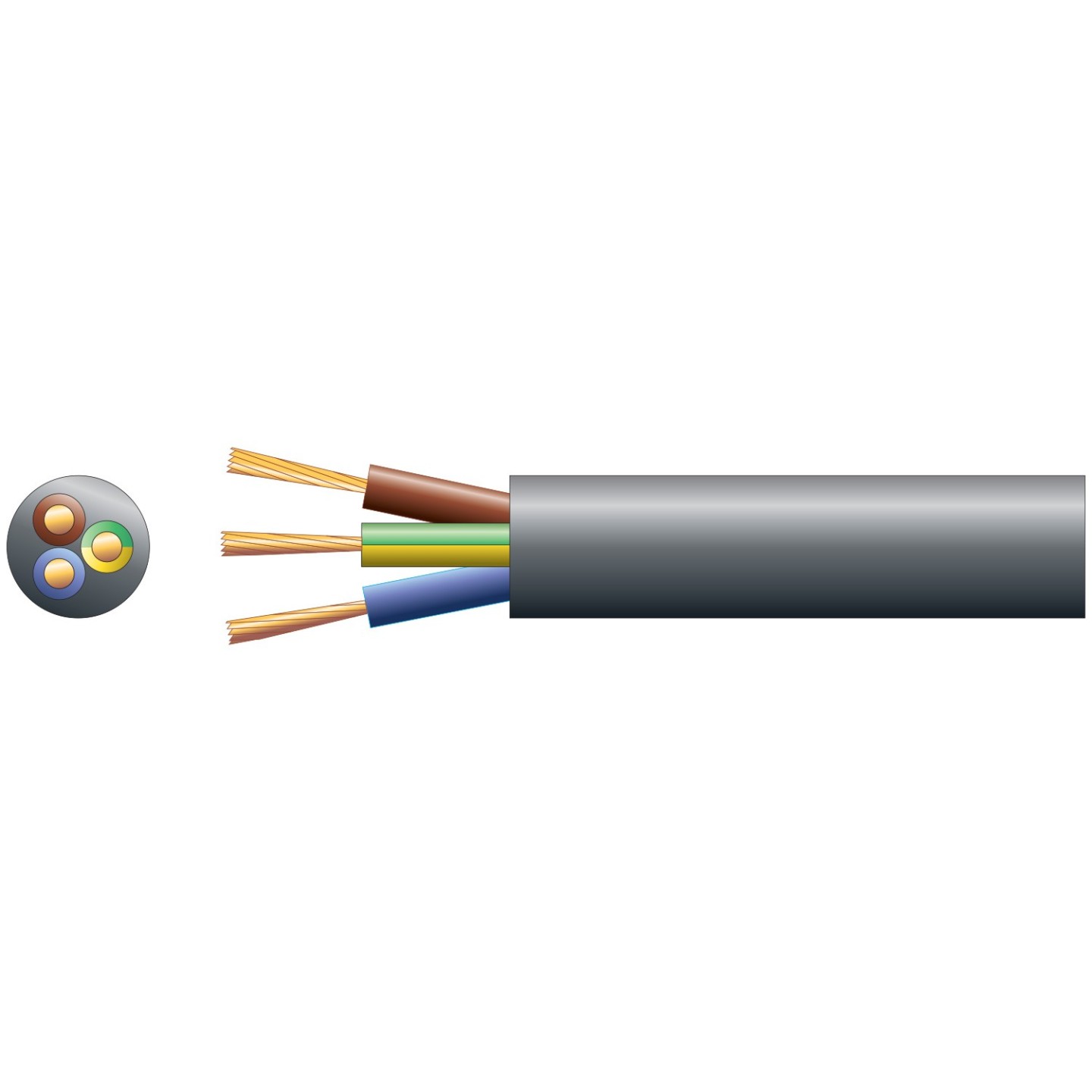 Mercury Mains Power Cable - 804.350UK - 3-Core 15A 1.5mm 100m Black — Buy in Cyprus with Fast Delivery