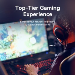 Buy Vention Network Cable - IKLBI - Cat8 SFTP Rotate Right Angle Slim 3.0m Black in Cyprus, Nicosia, Limassol, Larnaka, Pafos