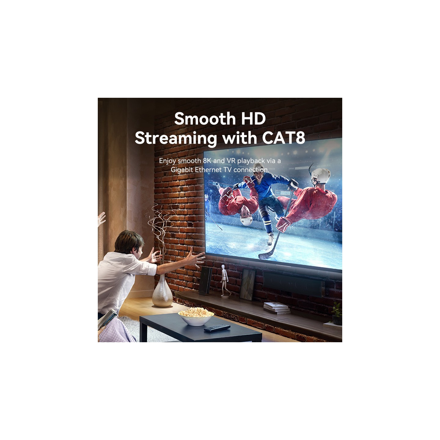 Vention Network Cable - IKLBI - Cat8 SFTP Rotate Right Angle Slim 3.0m Black — Buy in Cyprus with Fast Delivery