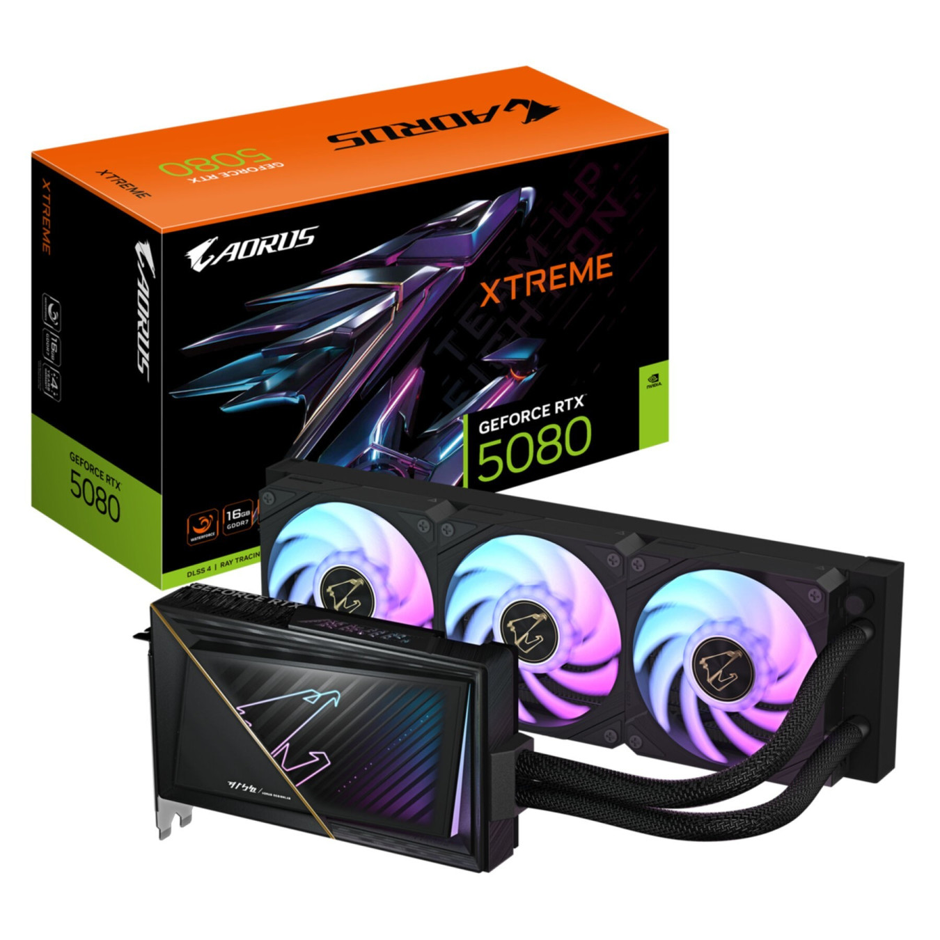 Gigabyte AORUS XTREME WATERFORCE GeForce RTX 5080 - 16GB GDDR7, 2805MHz, Black, AIO Liquid — Buy in Cyprus with Fast Delivery