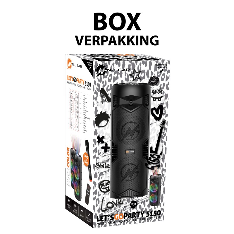 Buy N-Gear Portable Speaker - LGP-5150 - with Disco Ball 1x Wireless Mic BT USB ... in Cyprus, Nicosia, Limassol, Larnaka, Pafos