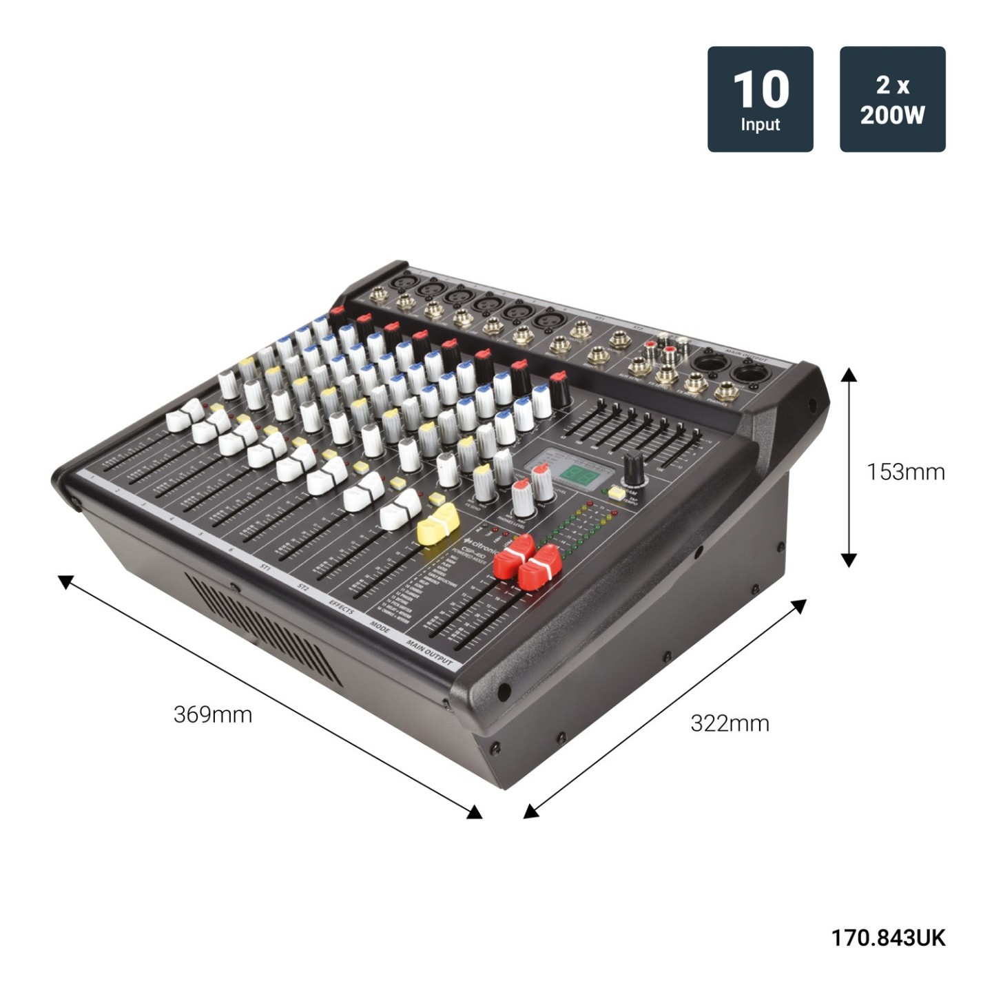 Citronic Mixer & Amplifier - CSP410 - 10 Channel Mixer & Amplifier 400W with DSP 170.843UK — Buy in Cyprus with Fast Delivery