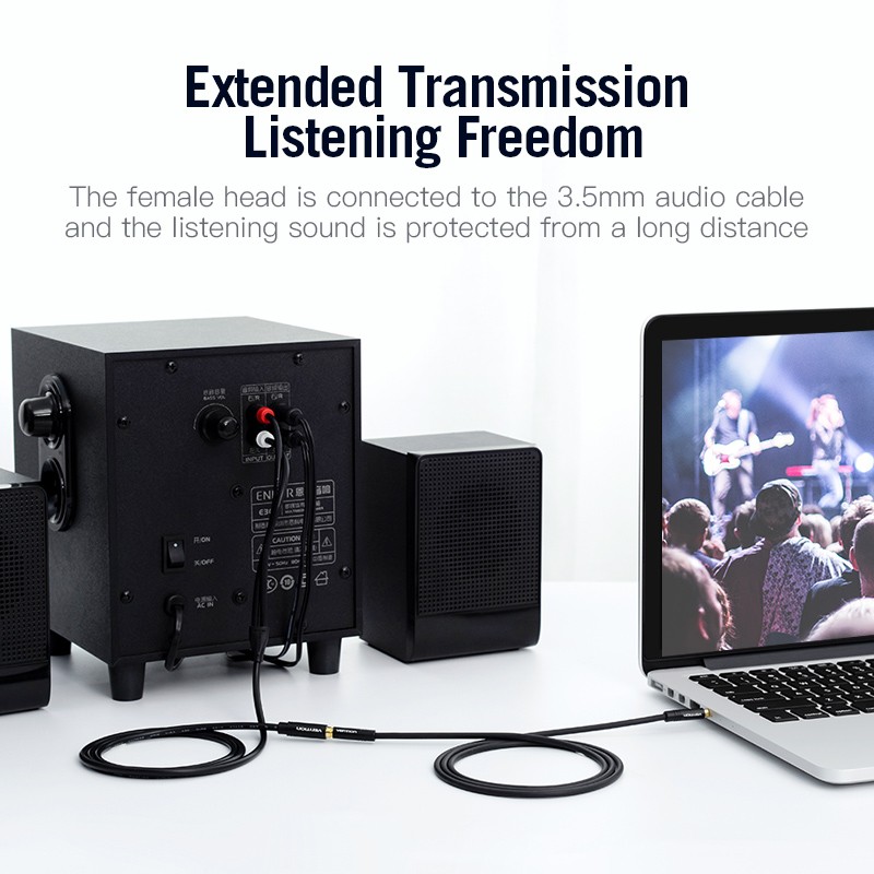 Buy Vention AUDIO 3.5mm F to 2RCA M Cable - VAB-R01-B150 - 1.5m in Cyprus, Nicosia, Limassol, Larnaka, Pafos