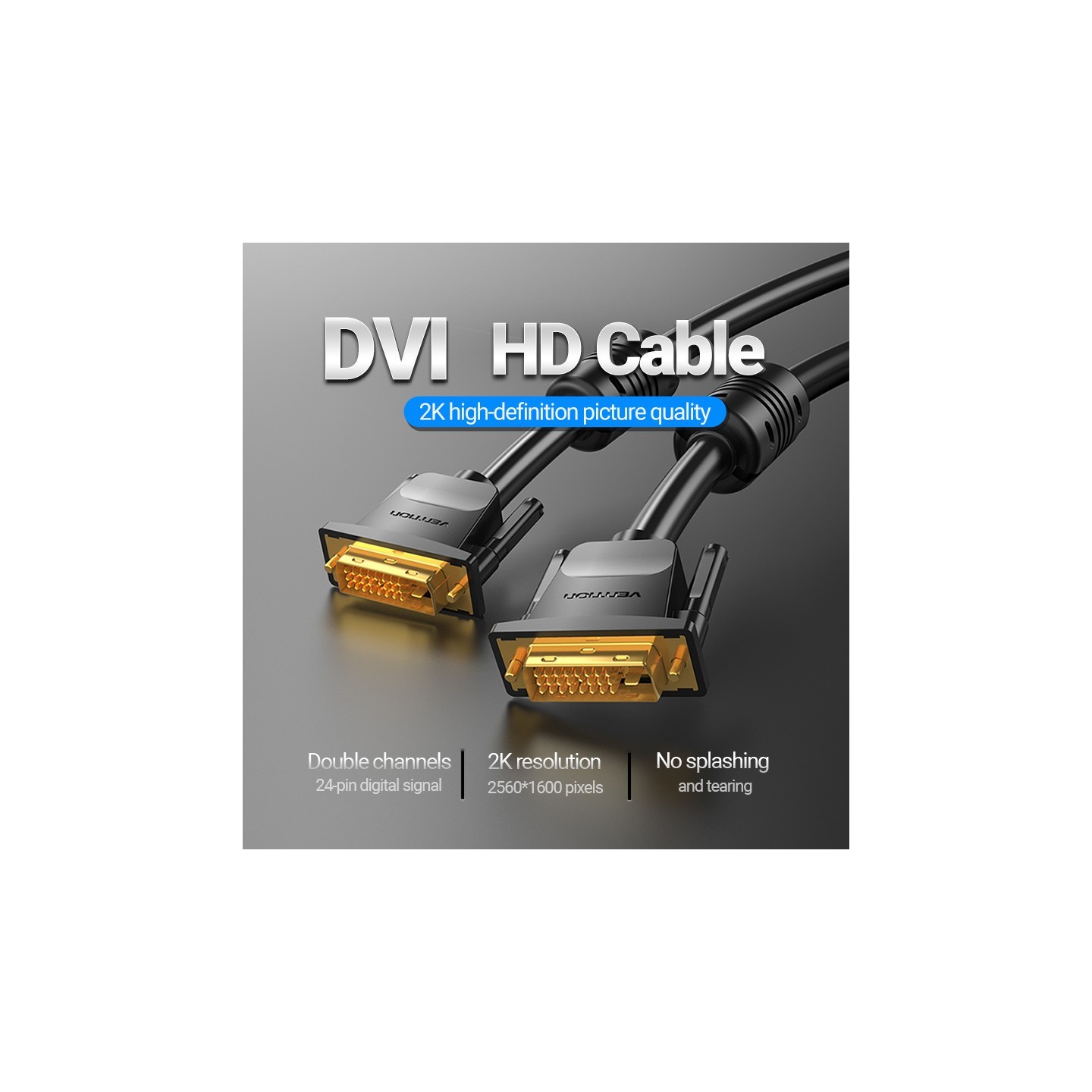 Vention DVI 24+1 Male to Male Cable - EAABI - 3.0m — Buy in Cyprus with Fast Delivery