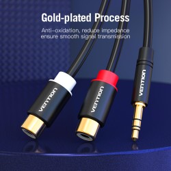 Buy Vention AUDIO - VAB-R02-B030 - 3.5mm M to 2RCA F Cable 0.3m in Cyprus, Nicosia, Limassol, Larnaka, Pafos