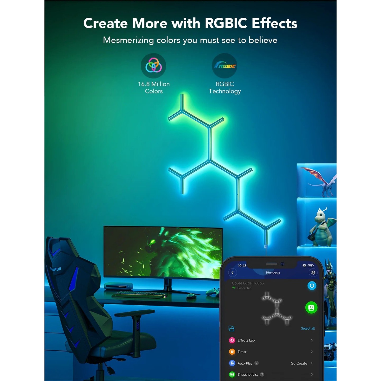 Govee Gaming Light Panel - H6065 - Y Shape (7 pack) — Buy in Cyprus with Fast Delivery